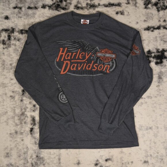 Y2K Harley Davidson 2013 Wings Long Sleeve T- Shirt - Picture 1 of 6